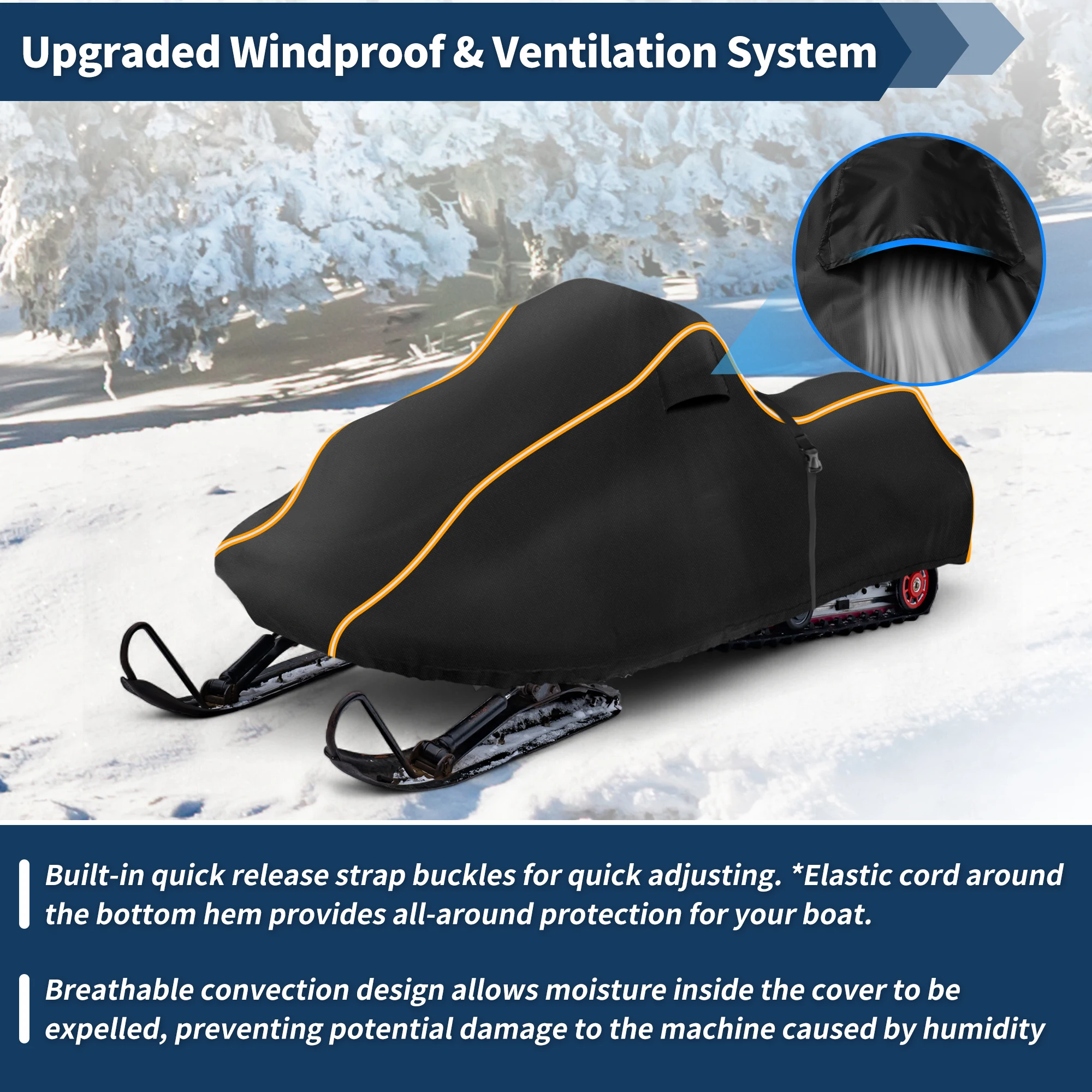 Funda impermeable Autohaux Oxford para moto de nieve Ski-Doo y Yamaha - imagen 3