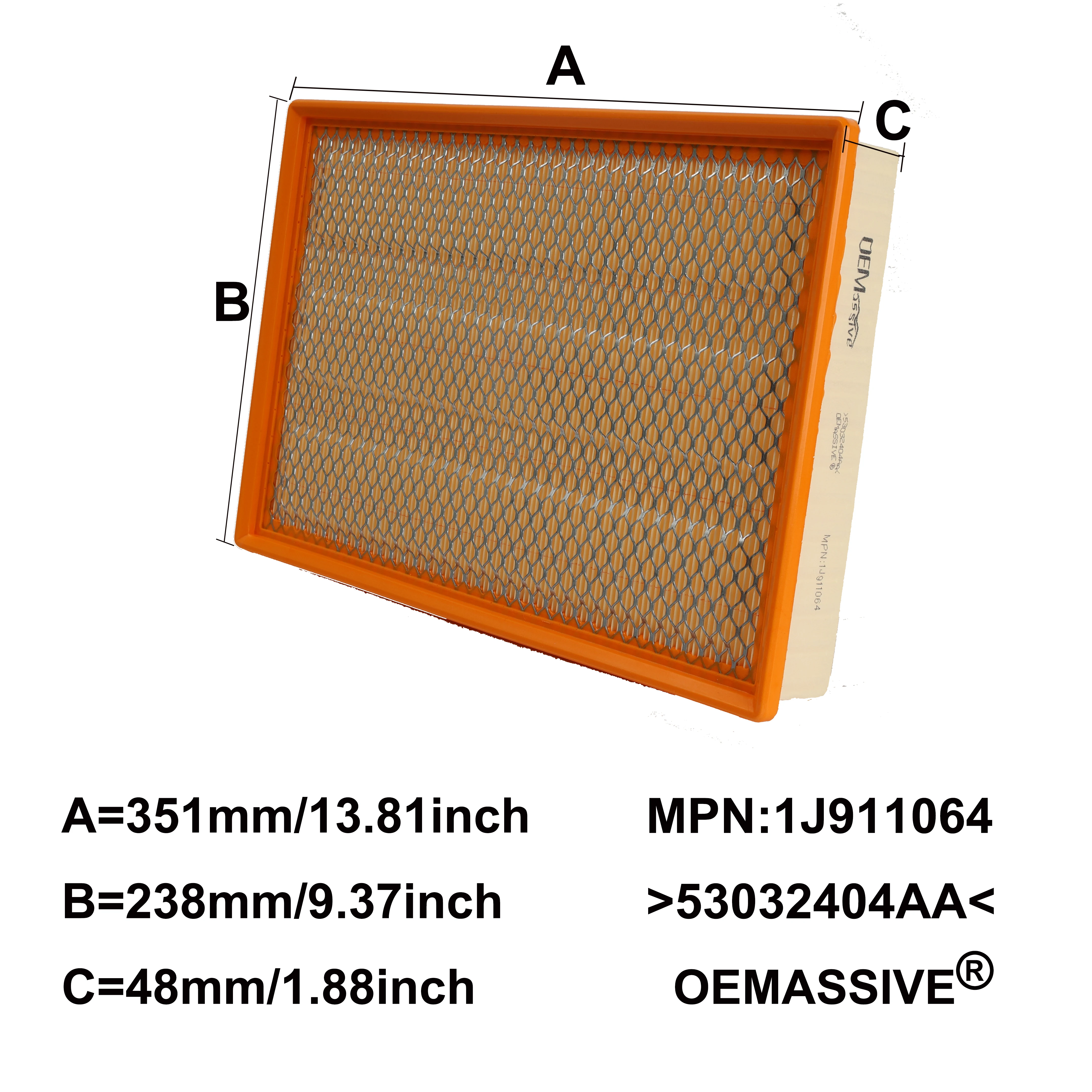 Filtro de aire 53032404AA para Dodge Ram 1500, 2500 y 3500 - imagen 2