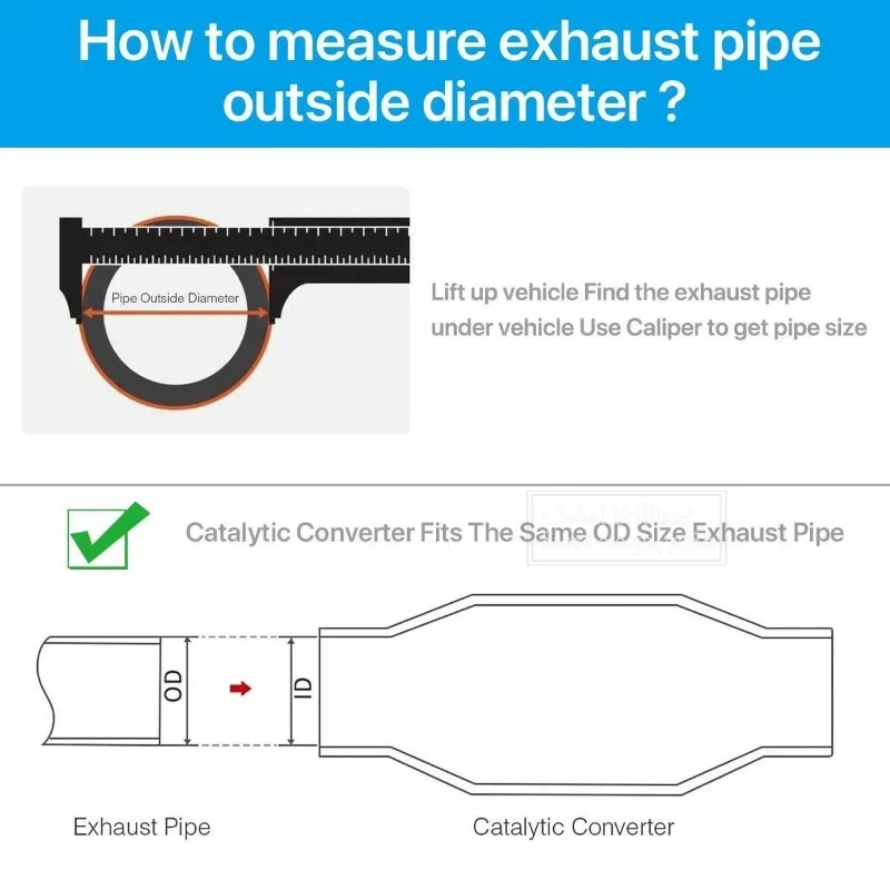 Silenciador Universal de 52cm de longitud para coche, convertidor catalítico, sistemas de escape, alto flujo, rendimiento, entrada/salida, 45-55mm - imagen 5