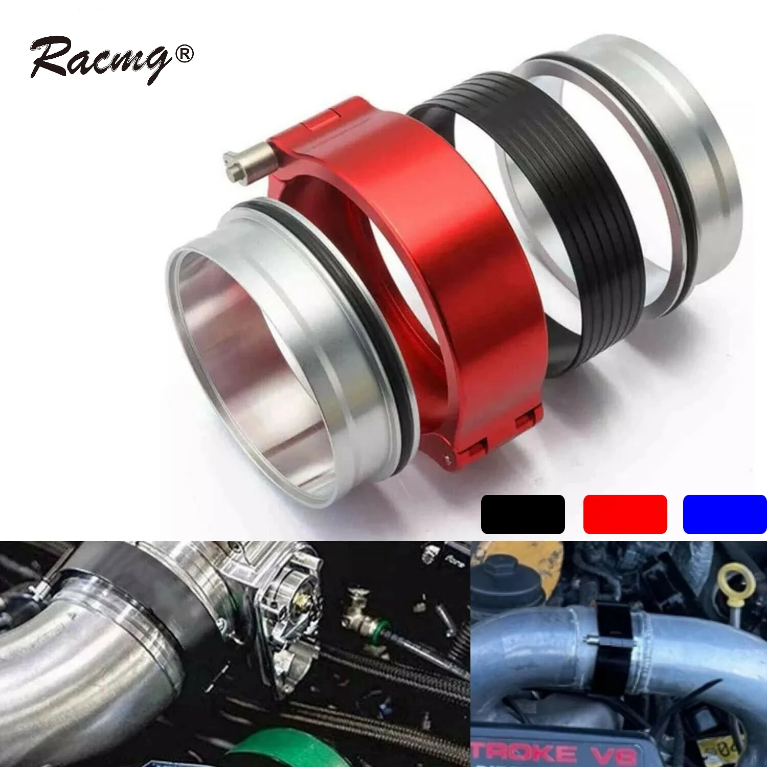 Abrazadera rápida de banda en V aluminio 4 pulgadas para tubo de intercooler