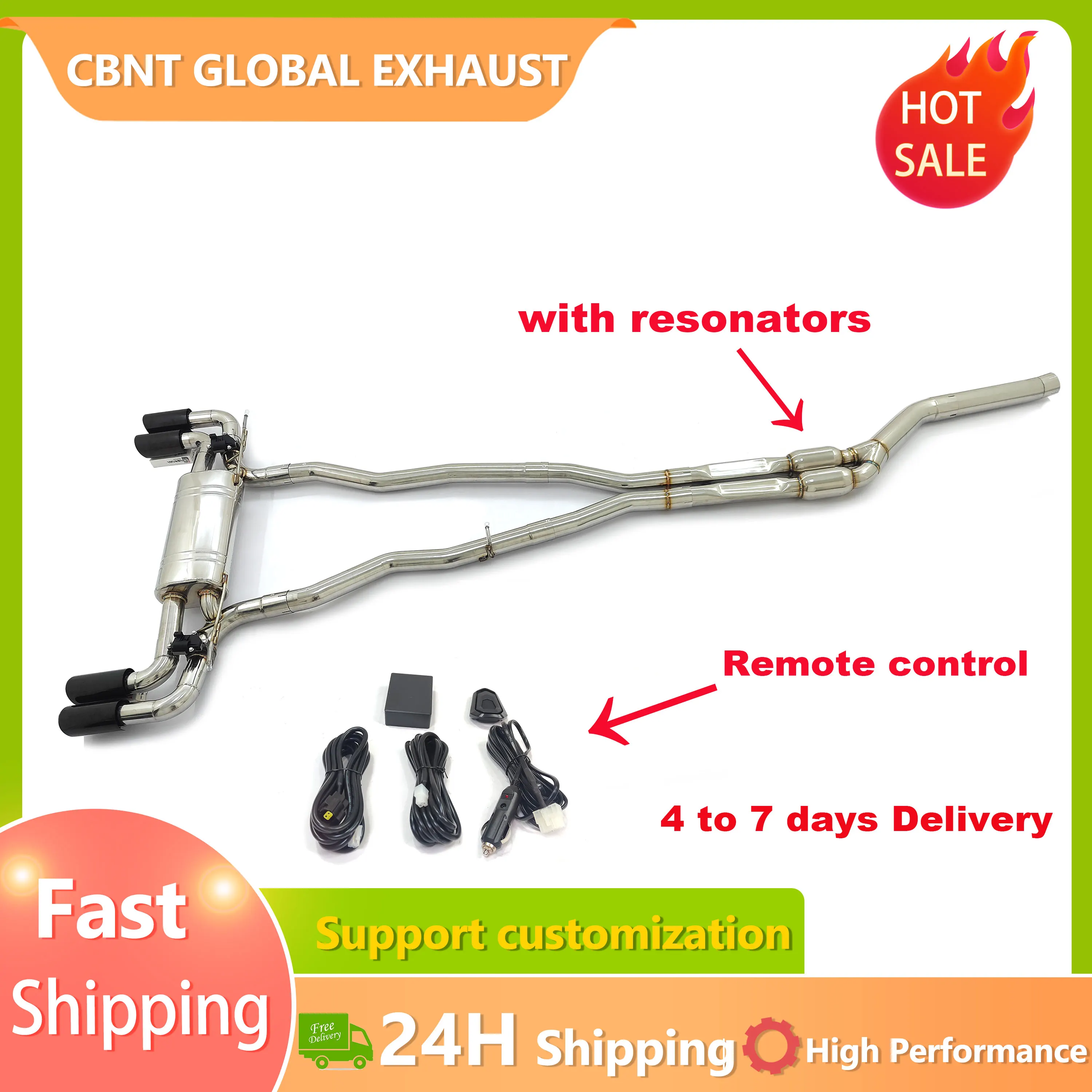 Escape cat-back CBNT con válvula SS304 para BMW 540i G30/G31/G38