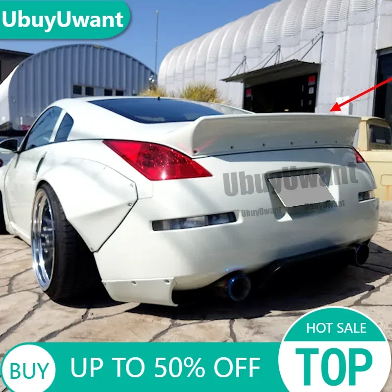 Para Nissan 350Z Fairlady Z34 2003-2008 | Alerón de ala de tapa de maletero trasero estilo pico de pato Rocket Bunny (plástico ABS - negro mate)