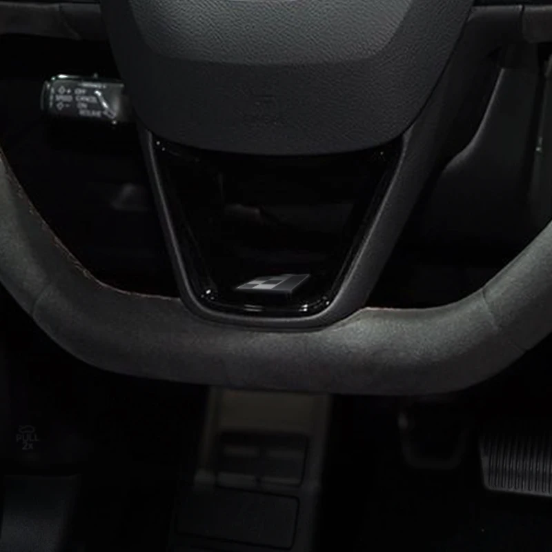 Insignia de diseño de bandera de carrera 3D, calcomanía para volante de coche, pegatina con emblema para SEAT Ibiza Leon FR 300 Ateca Exeo Alhambra Tarraco Exeo - imagen 2