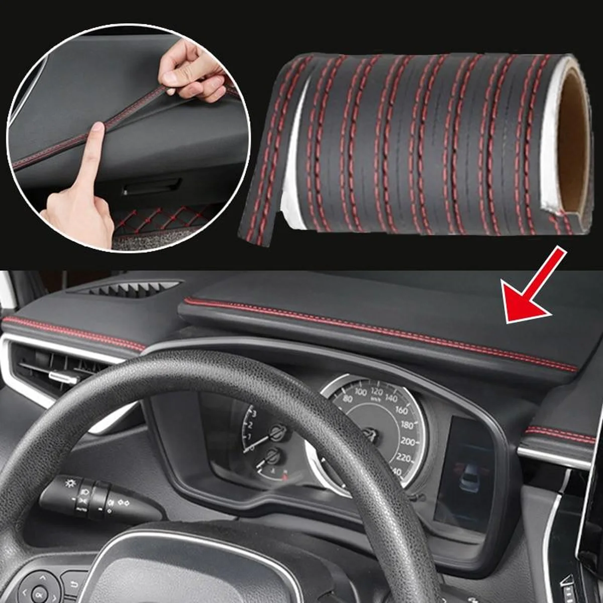 Moldura decorativa PU autoadhesiva para salpicadero de coche - imagen 2