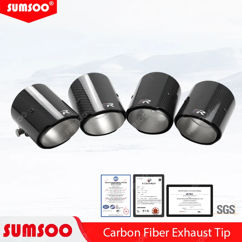 Puntas de escape de fibra de carbono para BMW, montaje directo