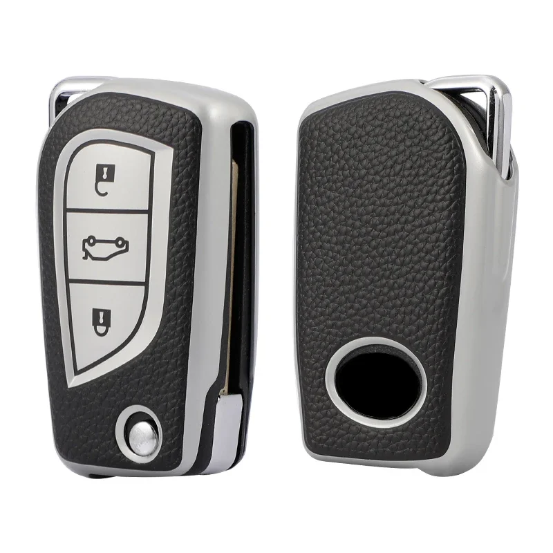 Funda de llave Toyota de TPU efecto cuero – Auris, Yaris y RAV4