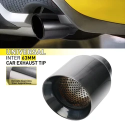 Punta de escape acero inoxidable negro brillante para coche