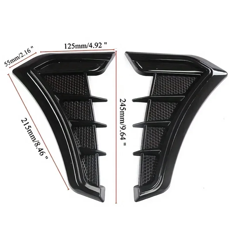 Toma de aire de capó universal de fibra de carbono negra decorativa - imagen 5