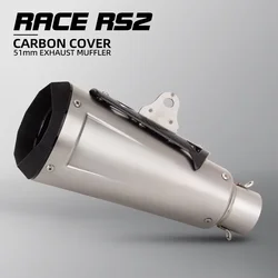 Silenciador de escape universal 51 mm en carbono para moto