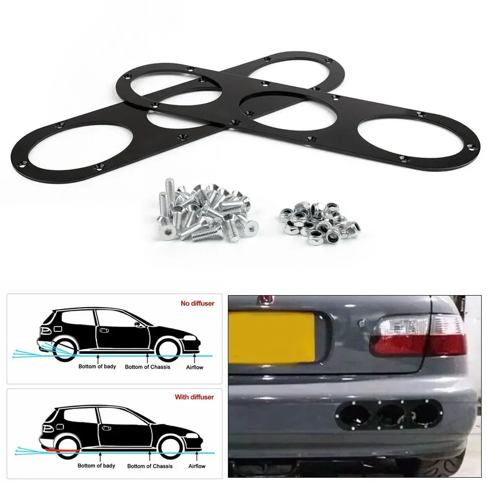 Kit difusor splitter trasero – parachoques universal negro