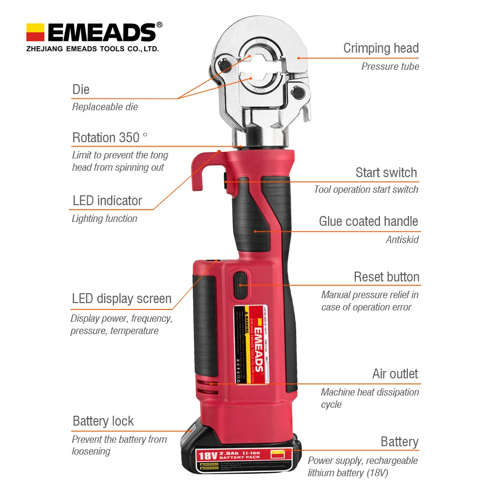 Emeads GES-300 prensa hidráulica eléctrica para tubos de cobre - imagen 5
