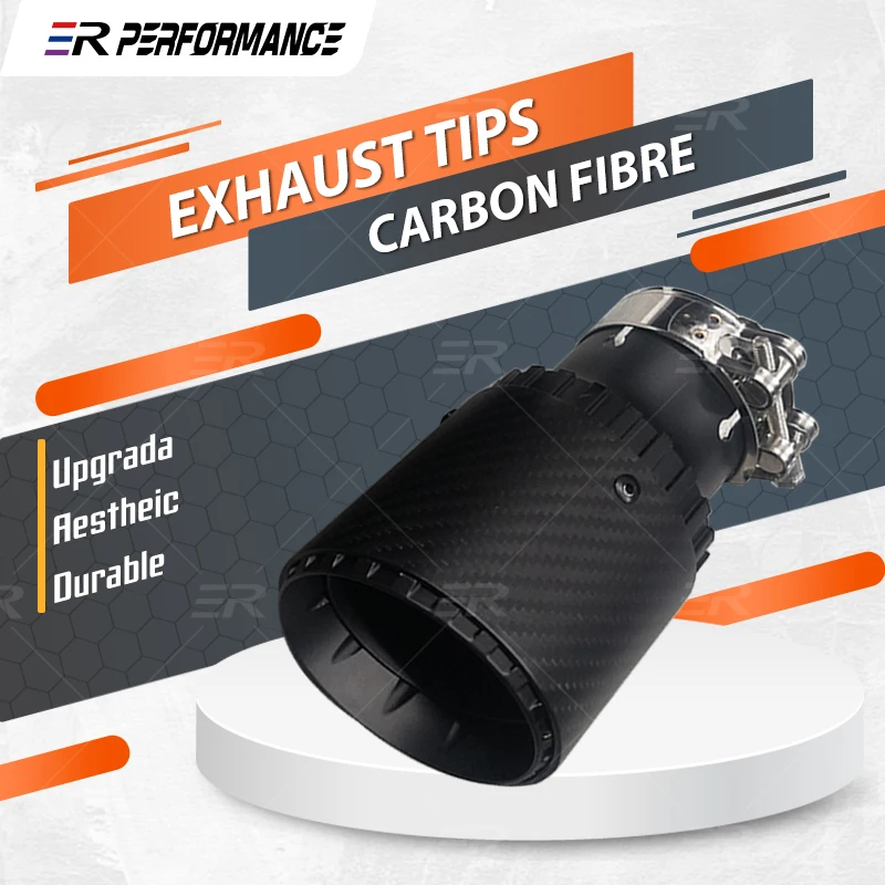Punta de escape universal de fibra de carbono para coche