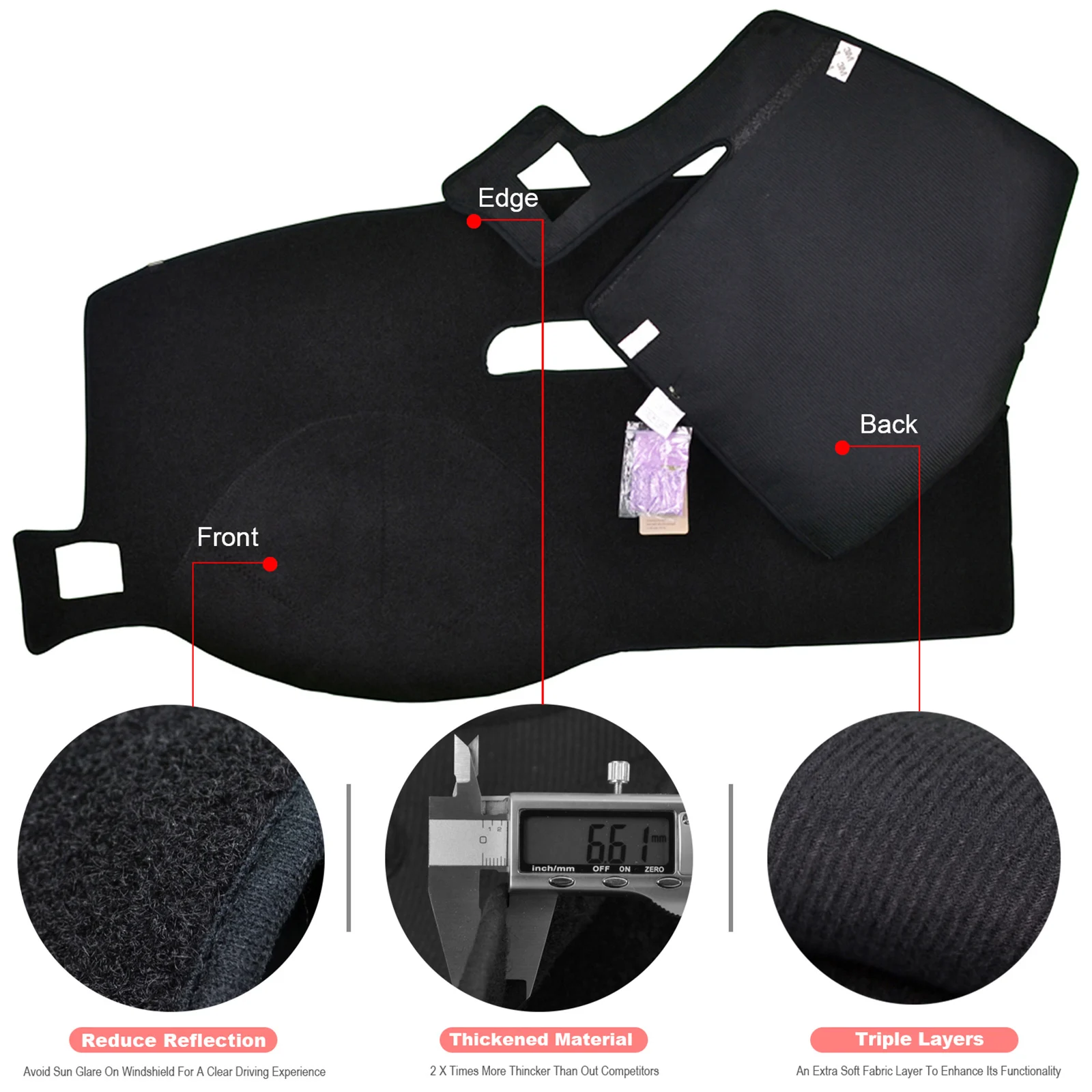 Xukey alfombrilla salpicadero para Toyota Auris E170 E180 - imagen 3