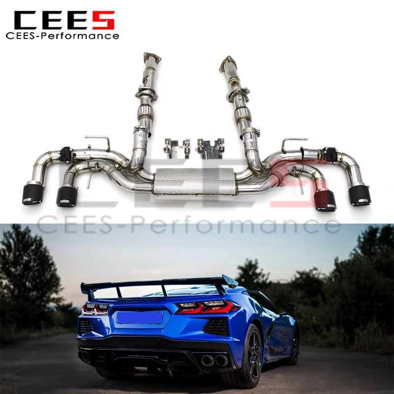 CEES escape cat-back de acero inoxidable para Chevrolet Corvette C8