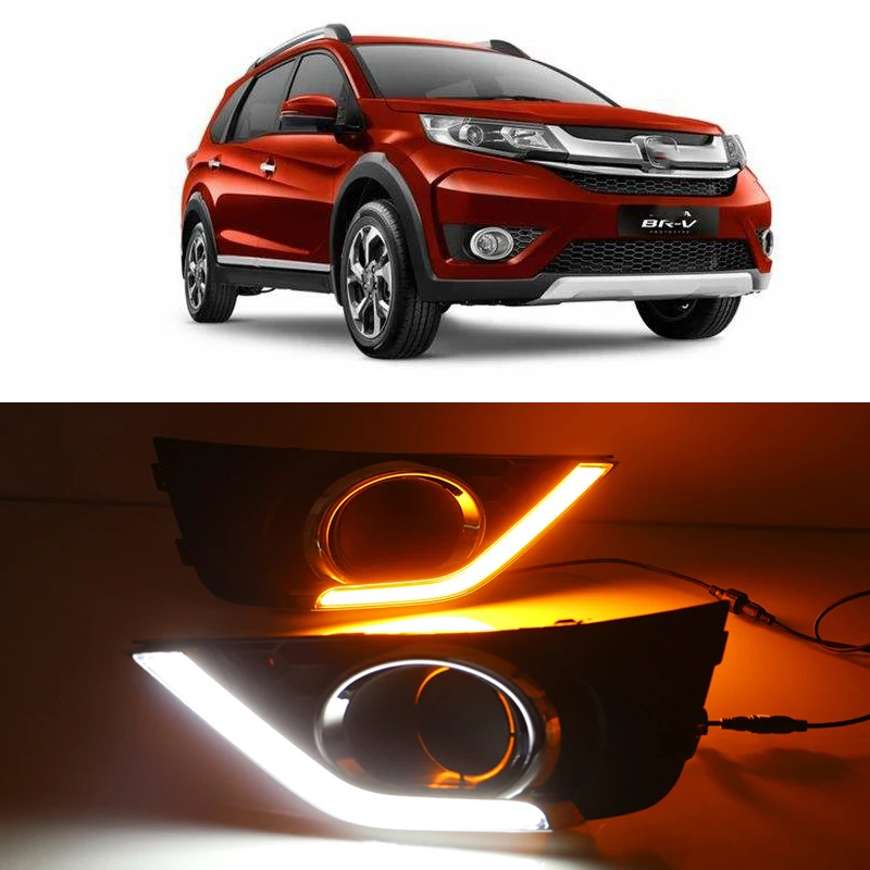 Luces diurnas LED con intermitente ámbar para Honda BR-V 2012-2016 - imagen 3