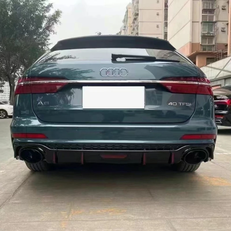 Difusor trasero RS6 para Audi A6 Avant C8 S-Line con tubo escape - imagen 3