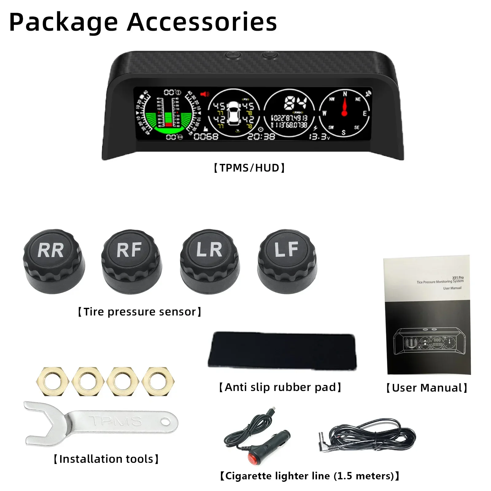 Sensores externos TPMS para las cuatro ruedas