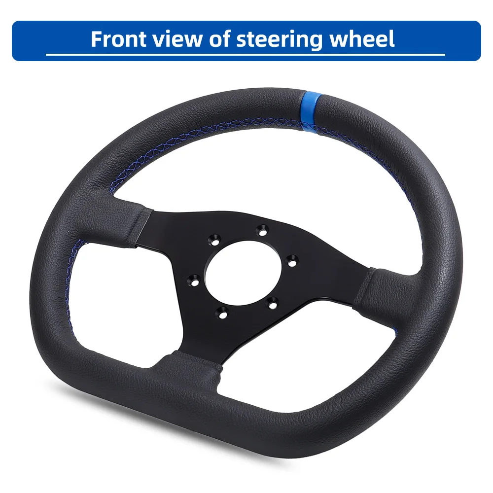 Volante deportivo de cuero plano 12 pulgadas (300 mm) universal PCD 6x70 - imagen 5
