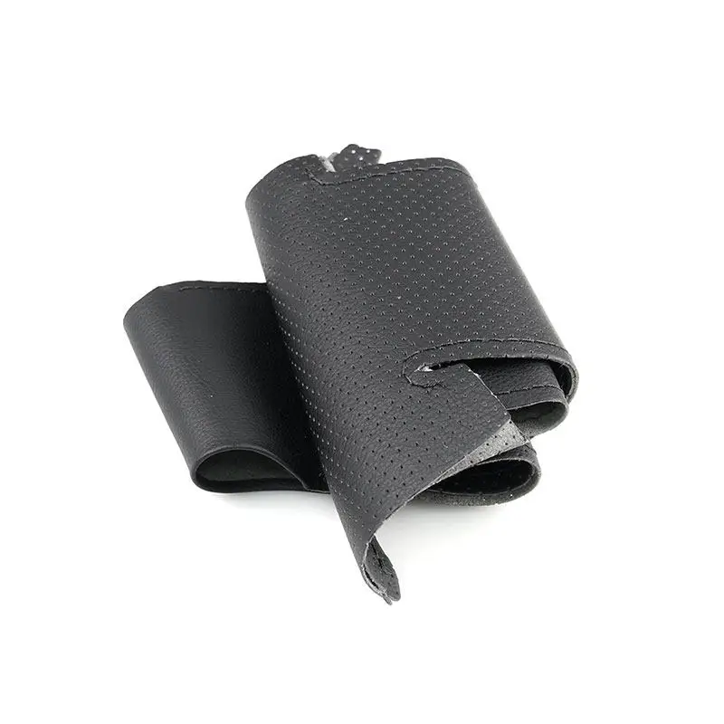 Funda volante Mazda cuero trenzado negro cosido a mano - imagen 2