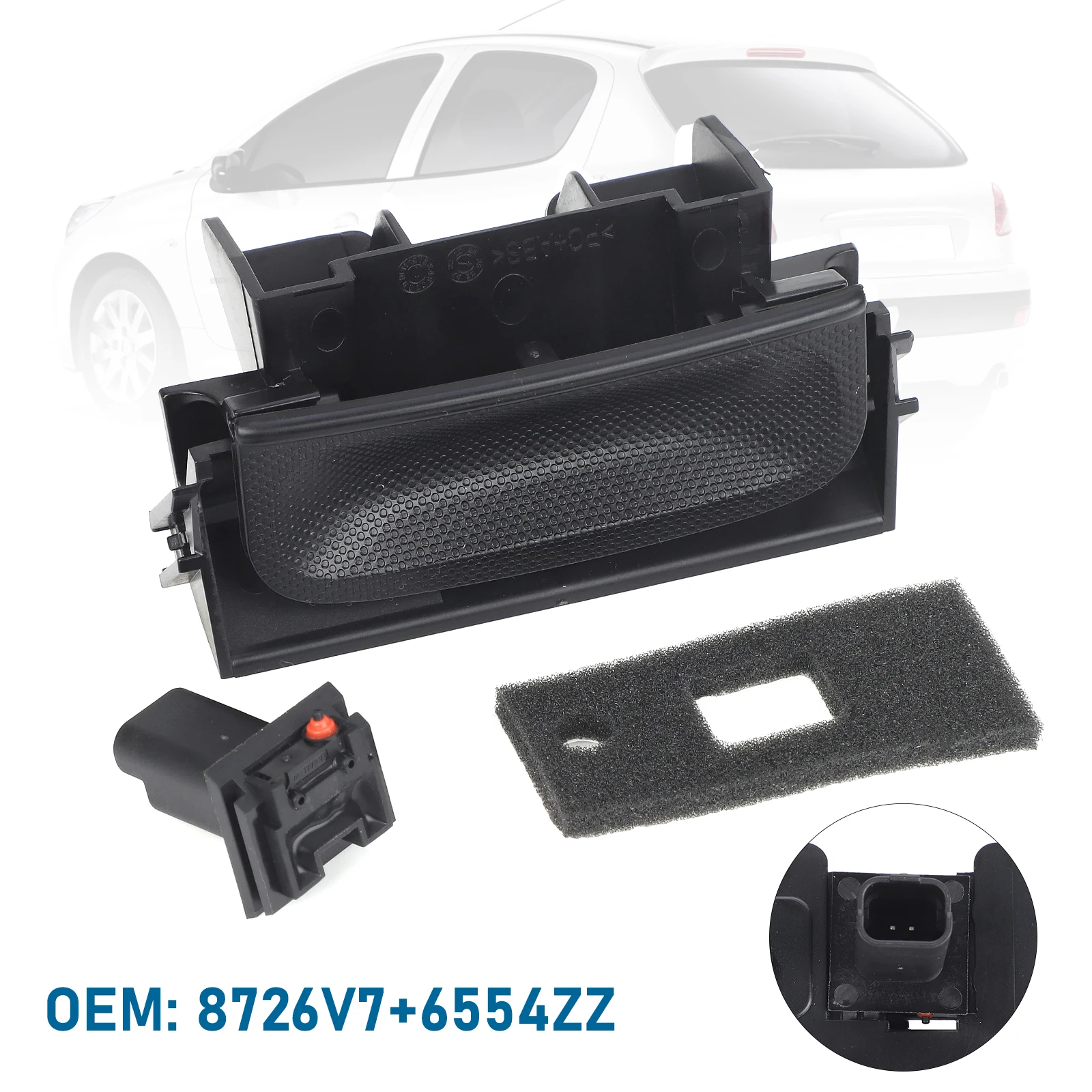 Interruptor apertura maletero Peugeot 206, 207, 307 y Citroën 6554V5