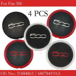 Cubiertas antipolvo ruedas Fiat 500 mm plateadas y rojas – 51884863