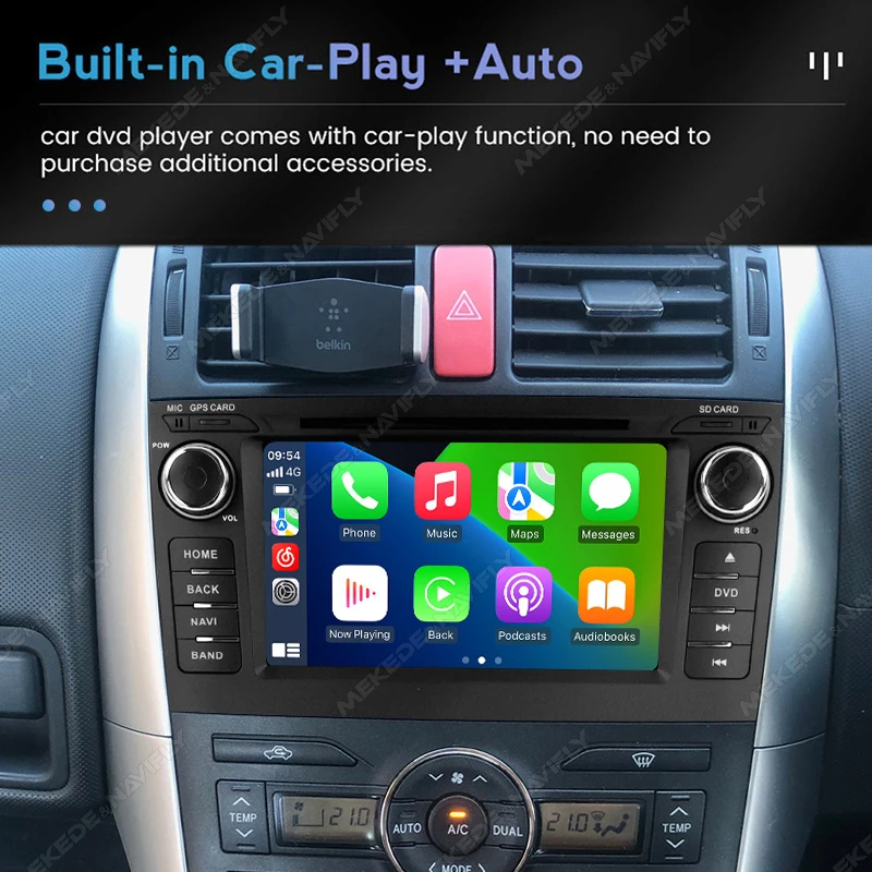 MEKEDE 7 "Android Auto Carplay Radio reproductor Multimedia para Toyota Auris 2006 - 2012 BT navegación GPS Autoradio estéreo - imagen 3
