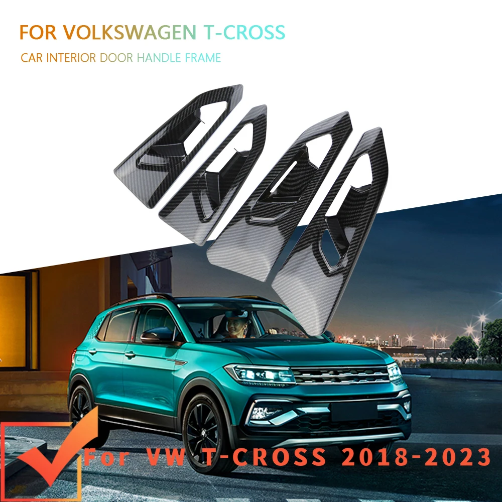 Cubierta manija puerta fibra carbono VW T-Cross 2018-2023 - imagen 4