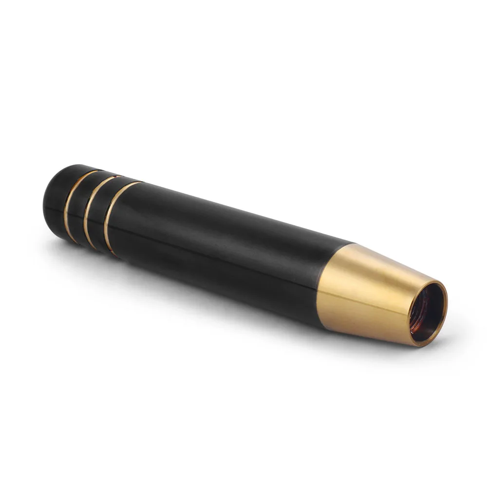 Pomo de cambio universal de aluminio negro y dorado - imagen 4