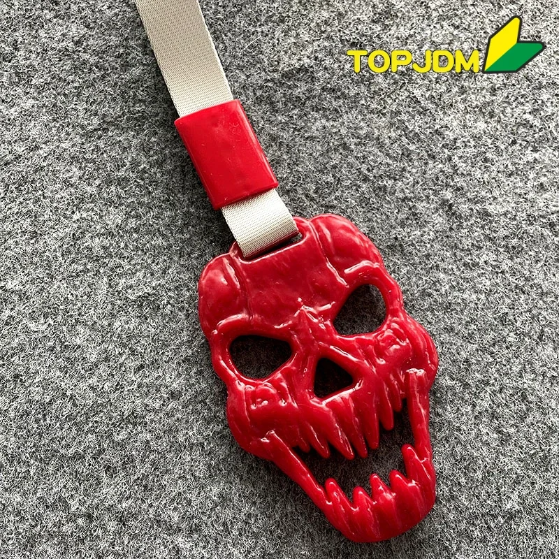 TOPJDM Correa tsurikawa de mano para manillar - corazon y calavera - imagen 3