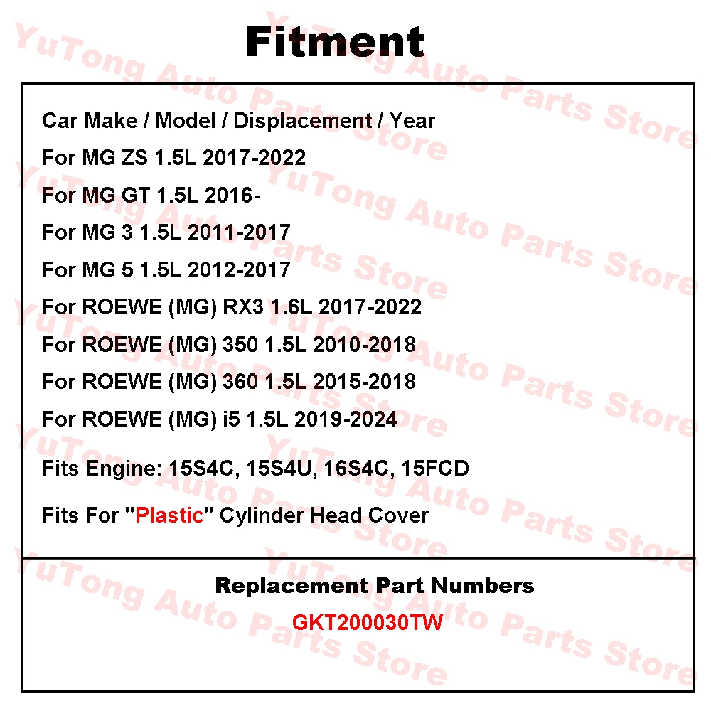Junta protectora tapa válvulas 15S4C 15S4U 15FCD – MG ZS 1.5L - imagen 3