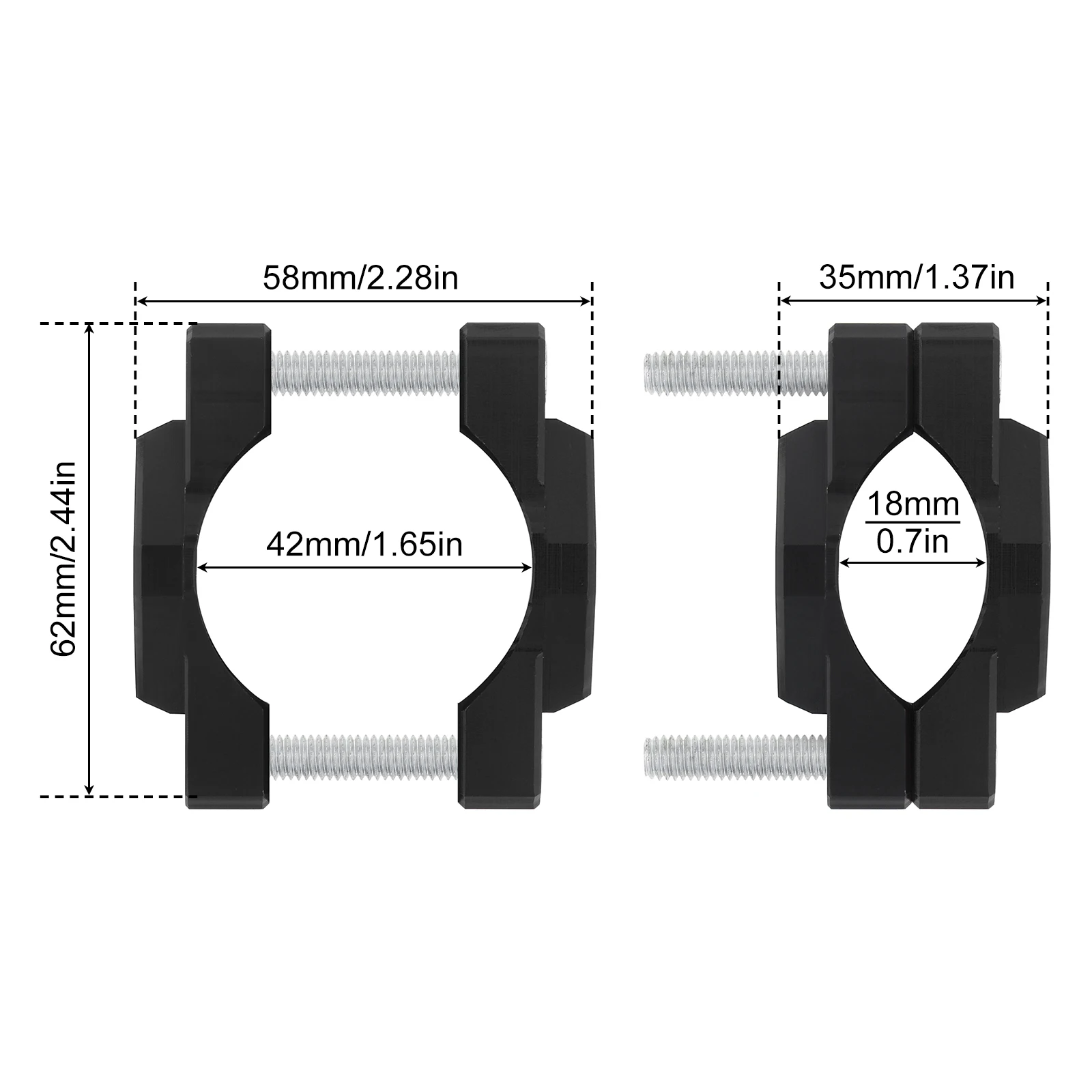 Soporte CNC universal con abrazadera 17-42 mm – Faro para moto, scooter y ATV - imagen 3