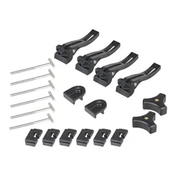Kit fijación tonneau rígida triple con pernos T y abrazaderas