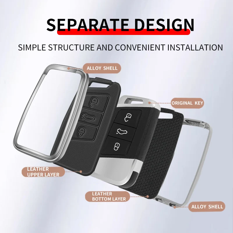 Funda piel llave VW Passat B8, Skoda Superb A7, Kodiaq - imagen 5