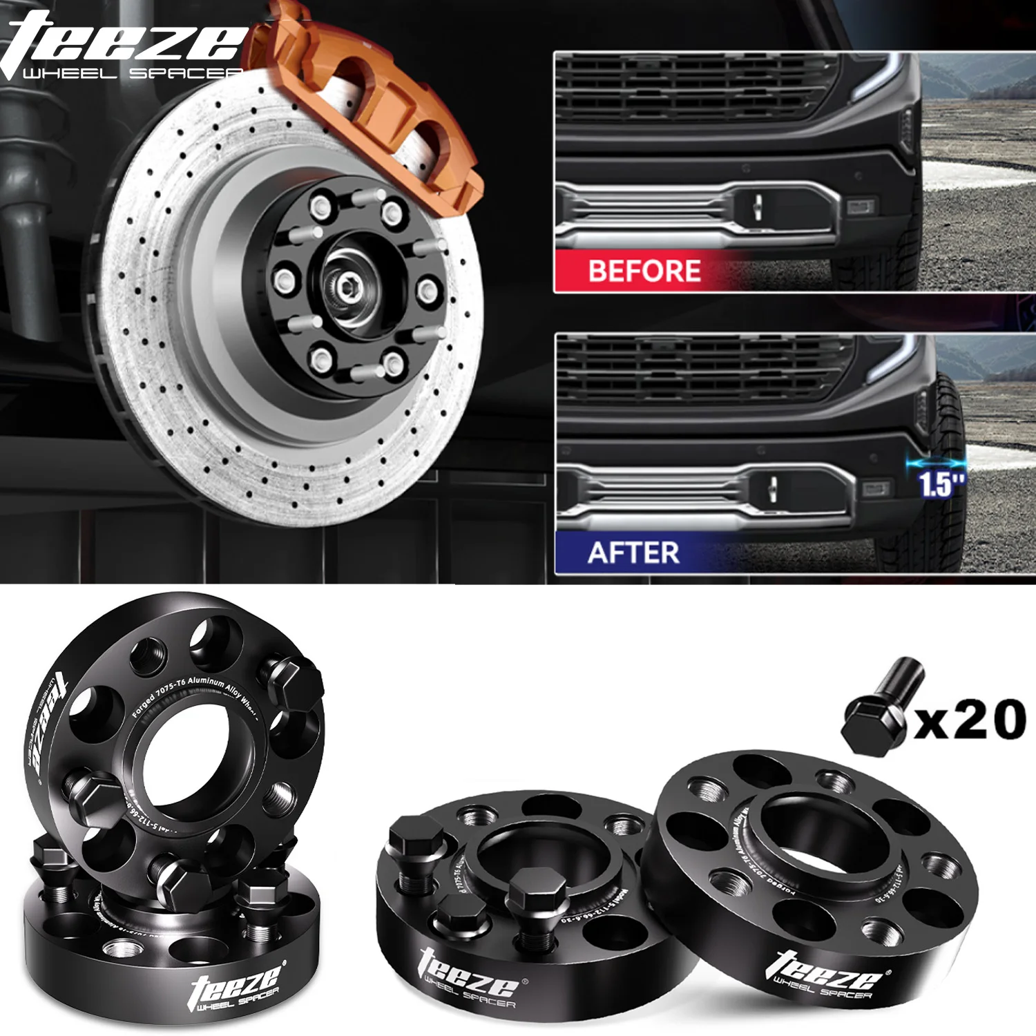 2/4 Uds 5x112 66,6 M12X1.5 para SsangYong Tivoli,Tivoli Grand,Tivoli XLV,XLV espaciadores de rueda adaptador ensanchado de cubo de aluminio - imagen 2