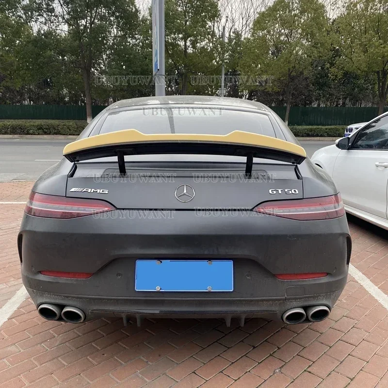 Para Mercedes Benz GT G T S G T R Coupe 2015 - 2018 ABS negro brillante labio del maletero alerón estilo de coche - imagen 5