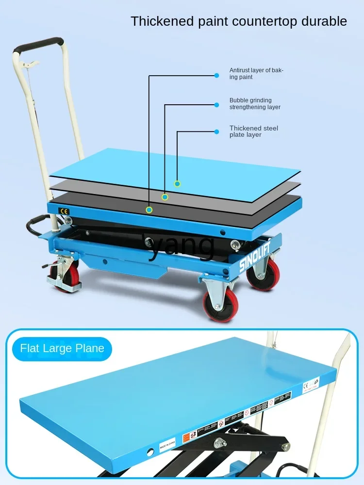 Plataforma elevadora hidráulica móvil de tijera con pedal manual - imagen 4