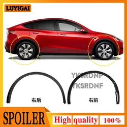 4 Uds para Tesla Model Y 2020 a 2024 guardabarros de coche de alta calidad guardabarros de coche Protector de cejas tira embellecedora de arco de rueda