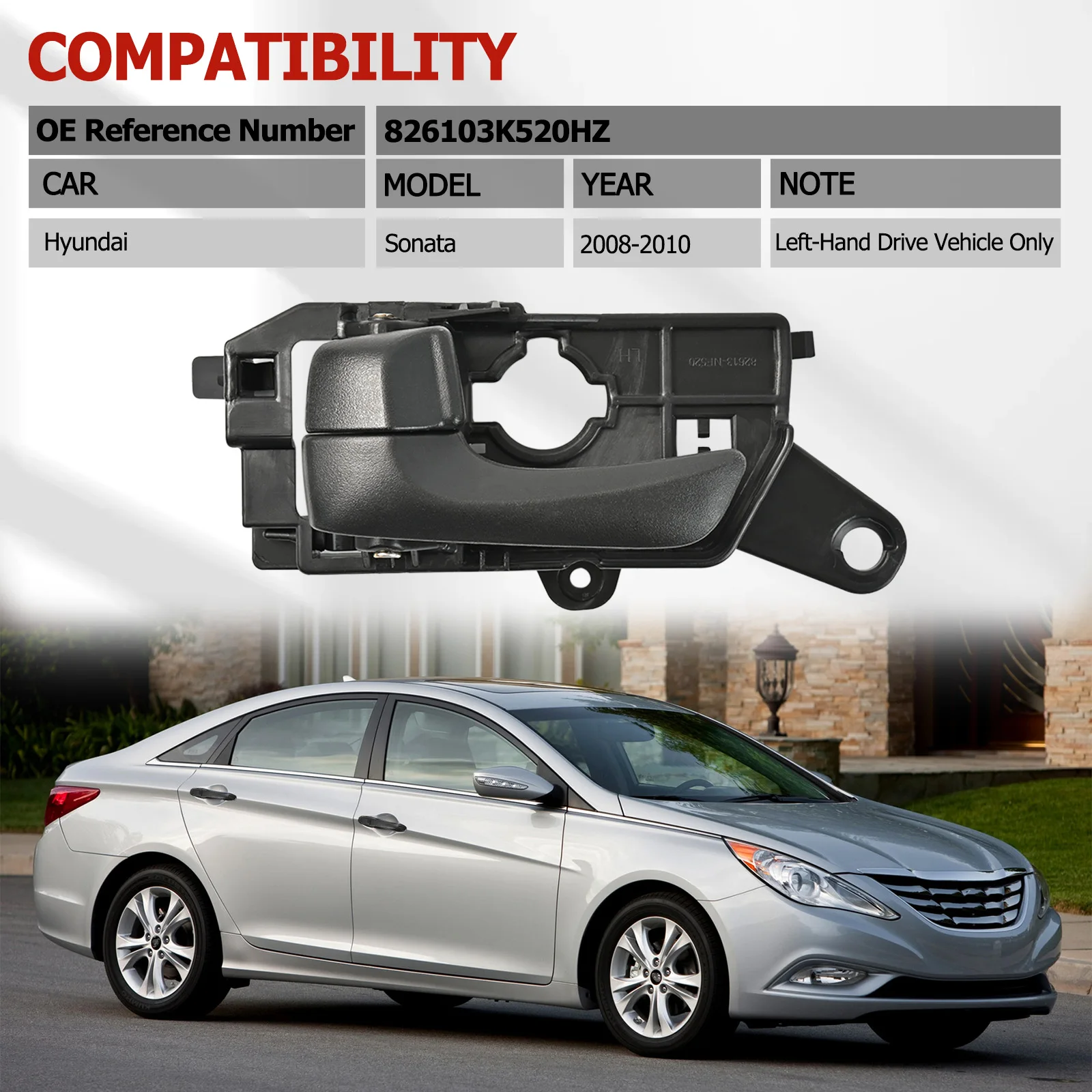 82610-3K520HZ Manija interior izquierda Hyundai Sonata 2008-2010 - imagen 4