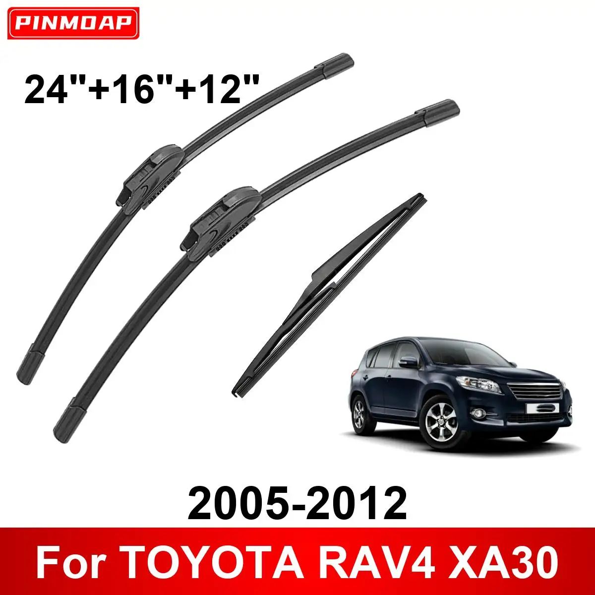 1/2/3/4/6 Uds limpiaparabrisas de coche para TOYOTA RAV4 XA30 2005-2012 limpiaparabrisas delanteros y traseros cepillos accesorios para automóviles 2007 2008 2009 2010 2011