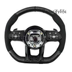 Adecuado para 12-21 años AMG de edad y nuevo, conjunto de volante mejorado de fibra de carbono estándar negro BZ004