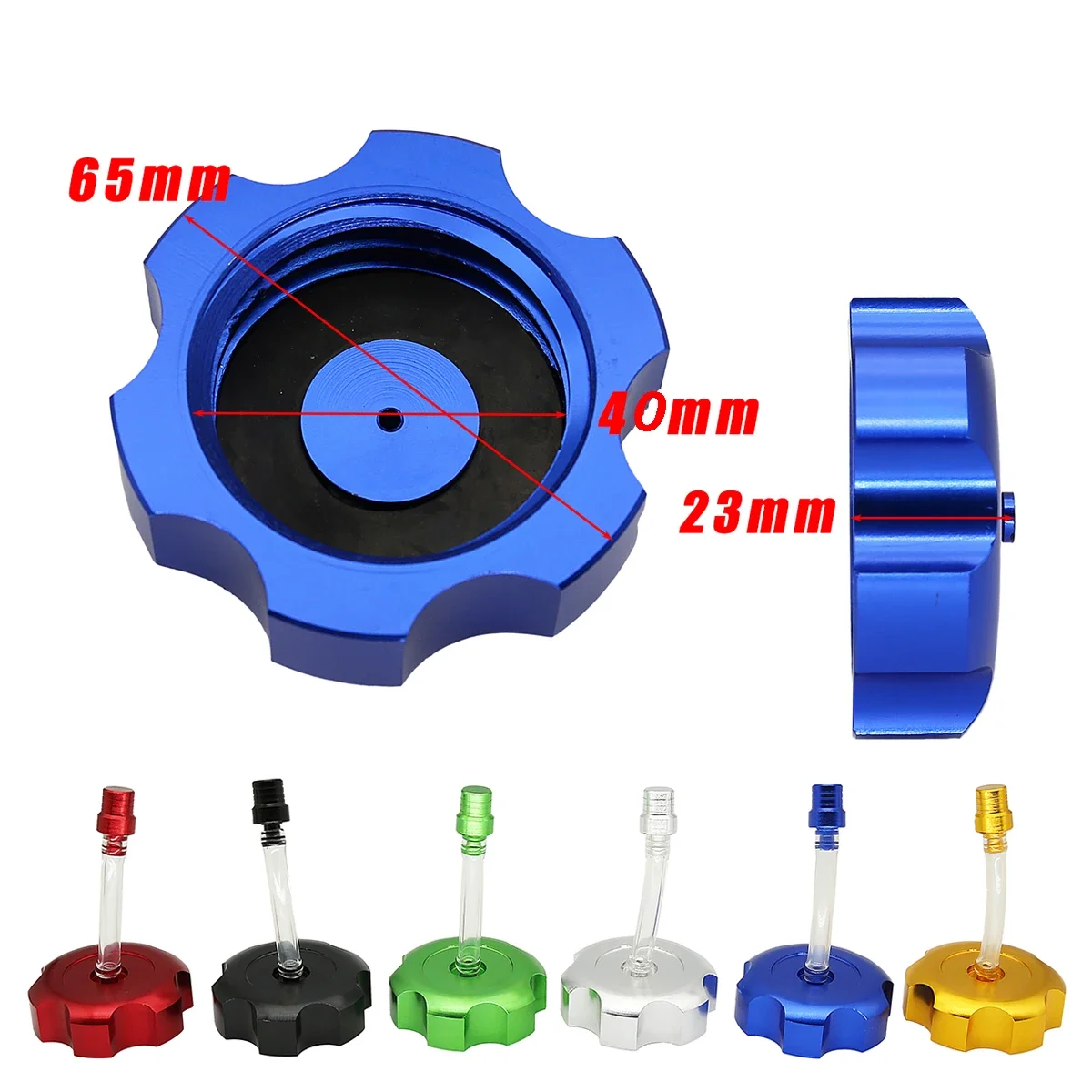 Tapa de gasolina CNC de 40mm vista frontal