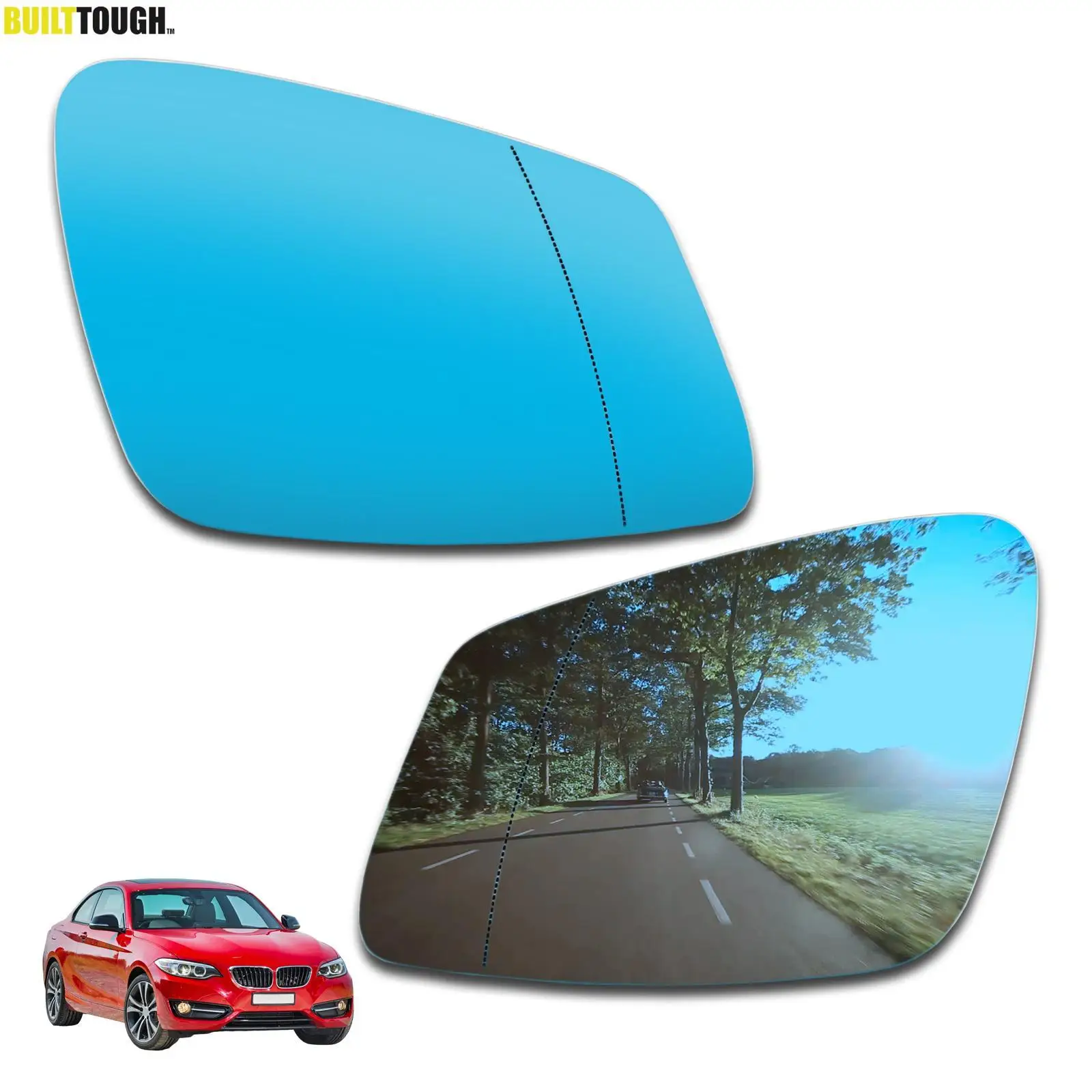 Adhesivo para espejo retrovisor gran angular azul BMW 1, 3, 5 y X1