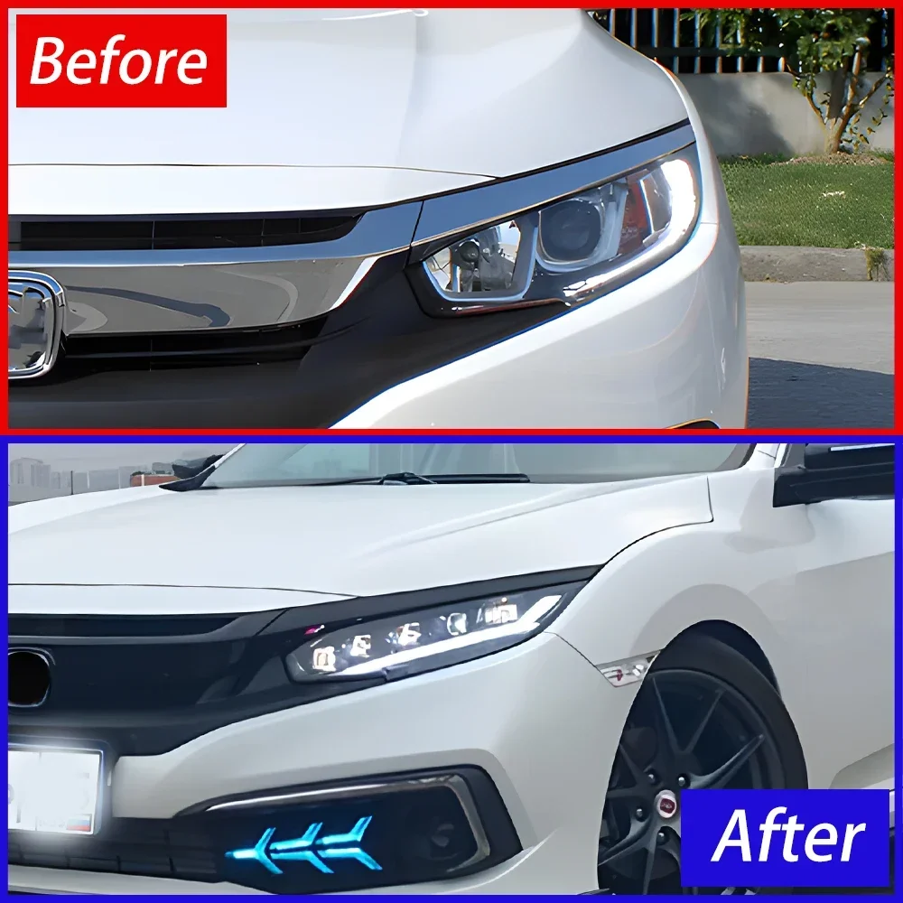 Faros delanteros LED Honda Civic X 2016-2021 con proyectores - imagen 4