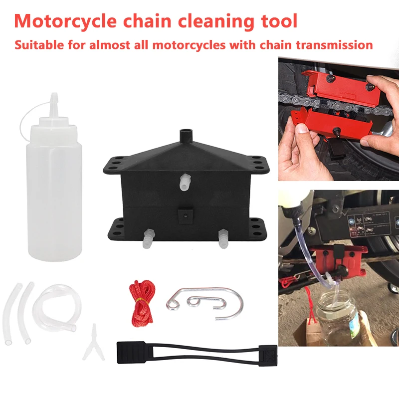 Kit limpiador y lubricador de cadena para moto