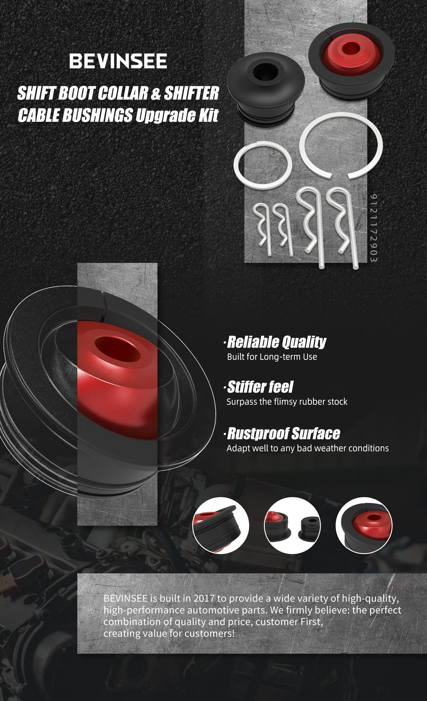 Kit de bujes de cable de cambio BEVINSEE para vehículos Honda