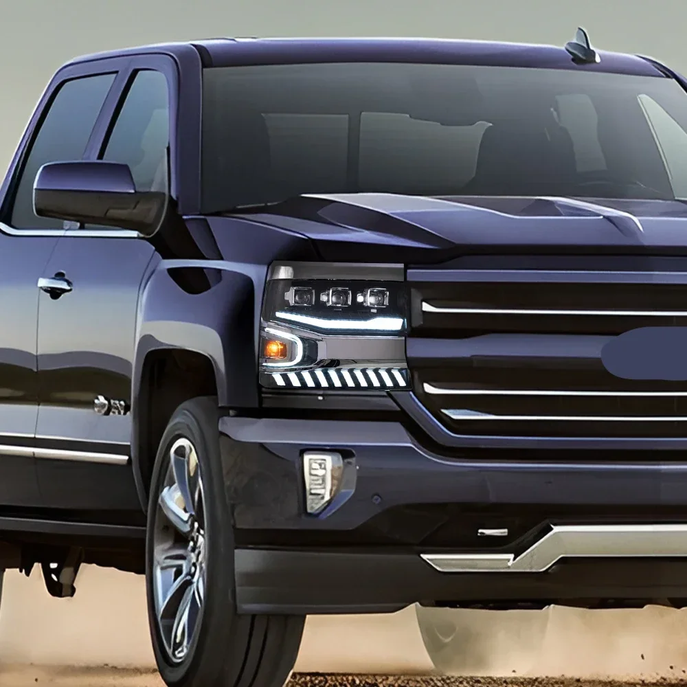 Faros LED delanteros Chevrolet Silverado 2016-2018 proyector mejorado - imagen 3