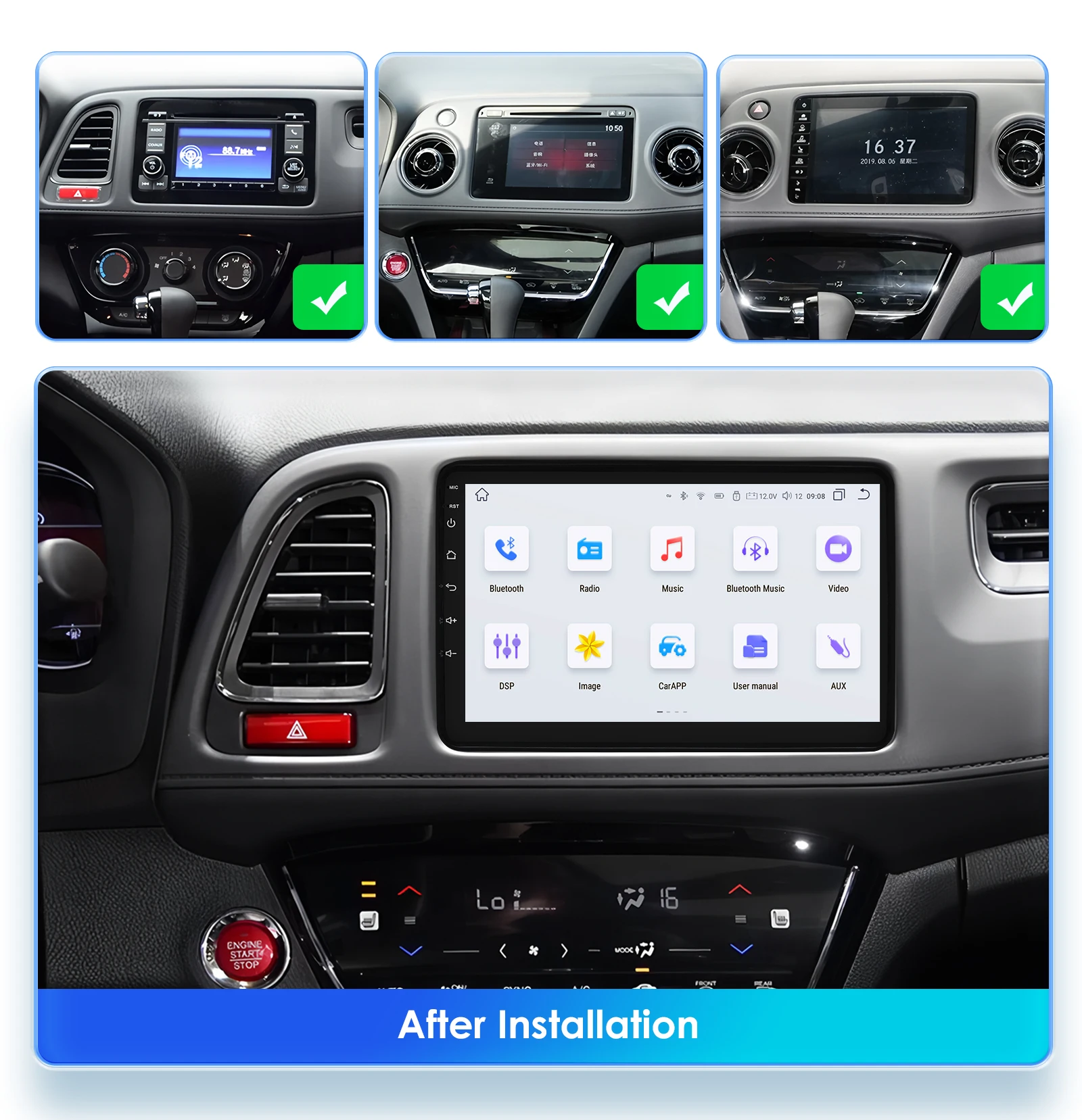 Hizpo Android 14 estéreo para Honda Vezel HR-V HRV XRV 2014 2015 2016 2017 2018 2019 Radio de coche reproductor Multimedia GPS Carplay Auto - imagen 2