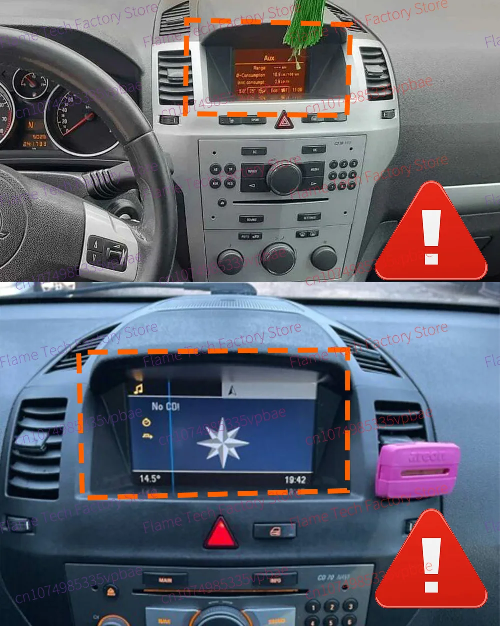 Radio 2 DIN con pantalla de 7” para Vauxhall Zafira B MK2