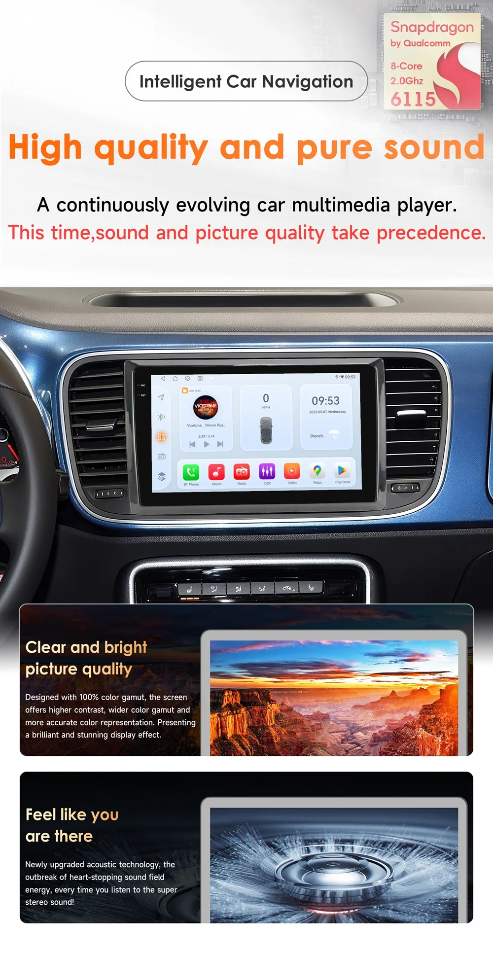 Autoradio Android 14 para VW Beetle con pantalla de 9 pulgadas