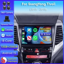 Radio Android 15 para SsangYong Tivoli con CarPlay y cámara 360°